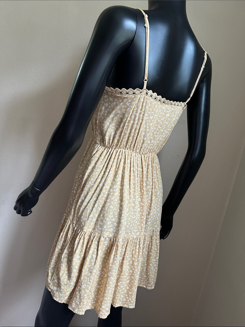 Paper Crane Beige Floral Spaghetti Strap Mini Dress - Picture 6 of 10